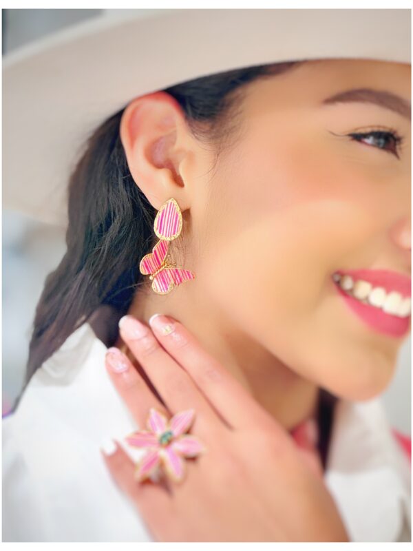 Aretes Mariposa Rosada