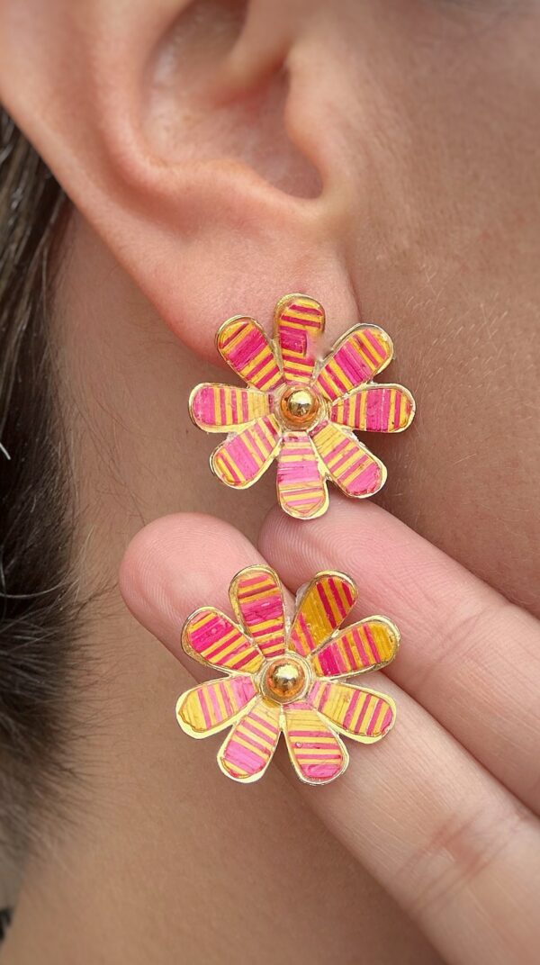 Aretes Flor Naranja