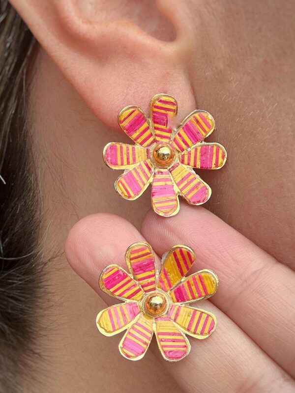 Aretes Flor Naranja
