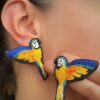 Aretes Guacamayas Bordados