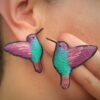Aretes Colibrí Bordados