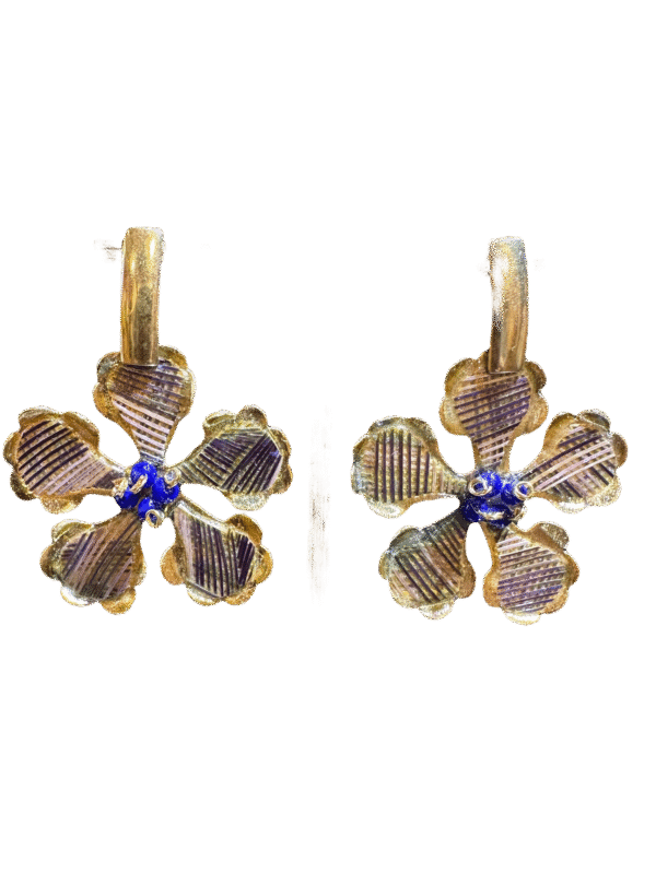 Aretes Flor Tejida Grande